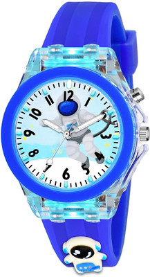 CERO Pink-Mickey Child Multicolor Lights 3D Cute Cartoon Multi Function Rubber Strap Kidd's Boys Analog Watch  - For Girls