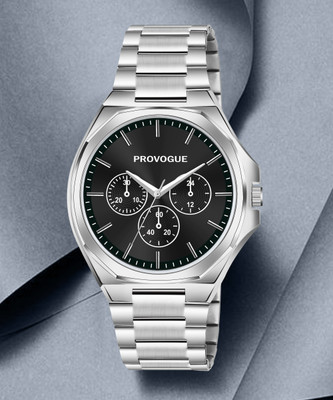 PROVOGUE Black Dial Stainless Steel Strap Chronolook Analog Watch – For Men PR-GR018-BLK-CH For Rs. 339 @ 58 %