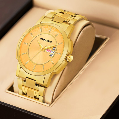 PROVOGUE PRV-233-Gold Day and Date Display Analog Watch  - For Men
