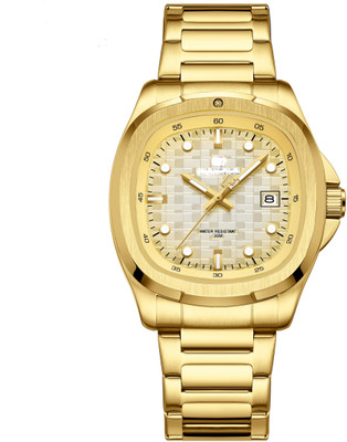 Alix Luxurious Square Dial Japanese Machine Stainless Steel Analog Watch  - For Men