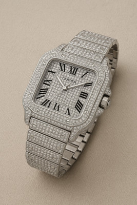 Timofy Modern Silver Dial Analog Watch for Men Women Trendy Wear Diamond Luxe Series Analog Watch  - For Men & Women