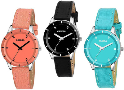 SHURAI Analog & wrist & simple & black & pink & blue multi colour dial watch Slim Dial And Case Wrist Watch Analog Watch  - For Girls