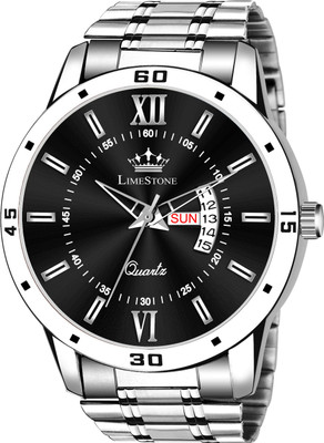LIMESTONE Day and Date Functioning Steel Strap New Quartz Analog Watch  - For Men
