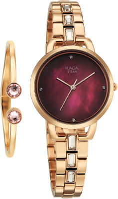 Titan Glimmers Titan Raga Glimmers Quartz Red Round Dial Women's Watch / Analog Watch  - For Women
