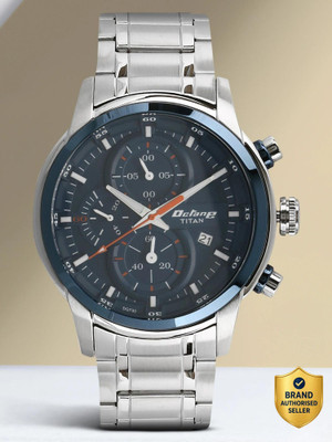 Titan Titan Octane Chronograph With Date Blue Dial Silver SS Strap Analog Watch  - For Men