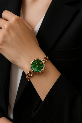 Imperial Shine Green Round Dial Rose Gold Watch Analog Watch  - For Women