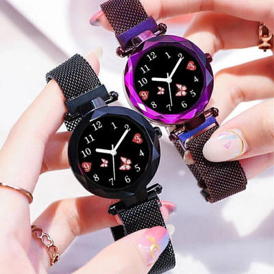 MAHAVIRA COLLECTION BUTTERFLY_BLACK_PURPLE_MAGNET Fashionable Mysterious Lady Fab Analog Watch for girls & women Analog Watch  - For Women