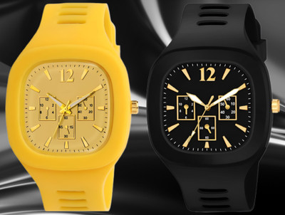HALA MILLER COMBO Stylish Premium Quality Men Watch Square Dial Wrist Sports Watch with Pack of 2 Analog Watch  - For Men