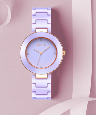 Titan Purple Ceramic Analog Watch – For Women 95189KC06 For Rs. 4149 @ 62 %