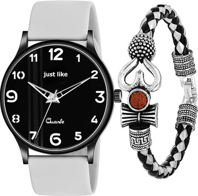 just like Br-2 combo7745 Slim Fit Silicone Strap And Mahadev Leathers Bracelet Combo Wrist Watch Analog Watch  - For Boys
