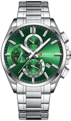 Curren CR-8475-Silver Green Men’s Watch Analog Watch  - For Men