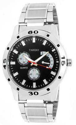 Tarido new generation black dial stainless steel chain strap analog wrist watch Analog Watch  - For Men