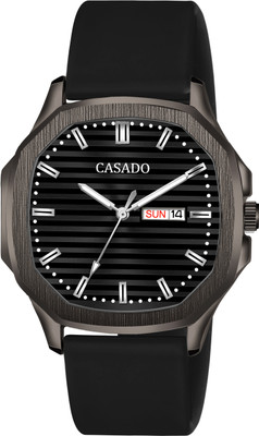 Casado Hexa Gun Metal Series | Smart Watch Strap | 3D Glass | Smart Clip | Day & Date Hexa Gun Metal Series | Smart Watch Strap | 3D Glass | Smart Clip | Day & Date Analog Watch  - For Men