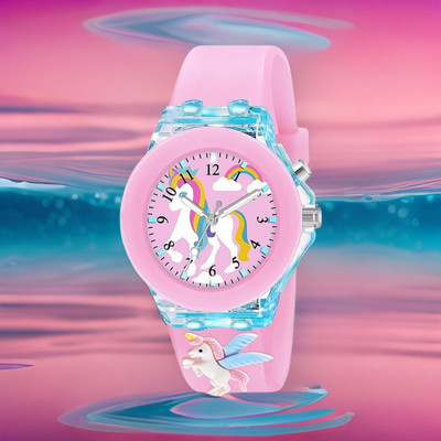 Good Friend Latest New Collection 3D Unicorn Rubber Strap Light Weight Analog Watch  - For Boys & Girls