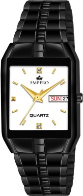 EMPERO EMPERO Square EMPERO Square White Dial With Black Stainless Steel Analog Watch  - For Men