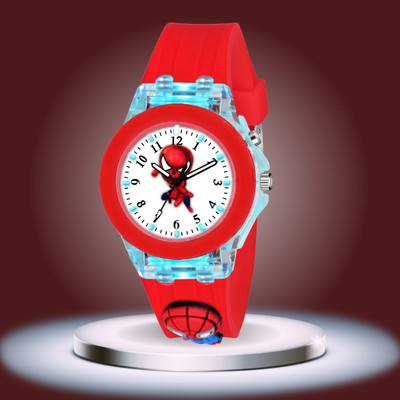On Time Octus 3D Character Red Color Watch With 7 Different Color Light For Kids Analog Watch  - For Boys & Girls