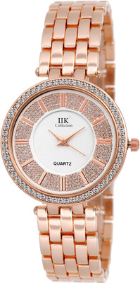 IIK Collection Watches for Women Round Dial with RoseGold Metal Bracelet Chain Girls Analog Watch  - For Women