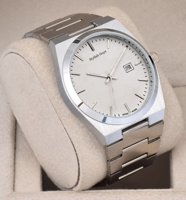 STYLISH GUYS DRM PE Silver White Ex296 Professional Watch For Men Analog Watch  - For Men