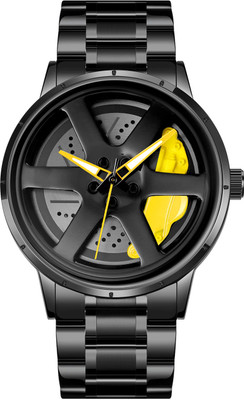 IIK Collections IIK-5041M Men Car Wheel Watch With Spinning Car Rim Design Analog Watch Analog Watch  - For Boys