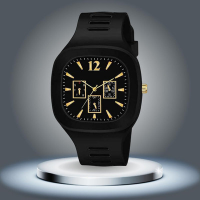 Trex Square Chrono Design Analog Black Color Silicone Strap Wrist Watch Analog Watch  - For Boys & Girls