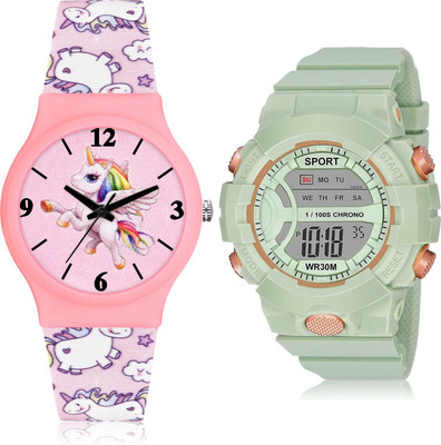 TIMOXIDE CM716-DG35 Analog-Digital Watch  - For Girls