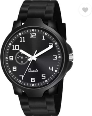 KU Men New Single Round Black Dial Case Black NEW PU Strap Analog Watch  - For Men