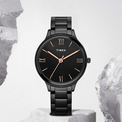TIMEX 3Hands, Black Dial Analog Watch  - For Women