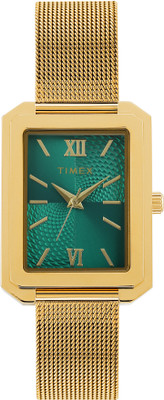 TIMEX TWEL233SMU04 Timex Green Rectangle Dial Analog Watch  - For Women