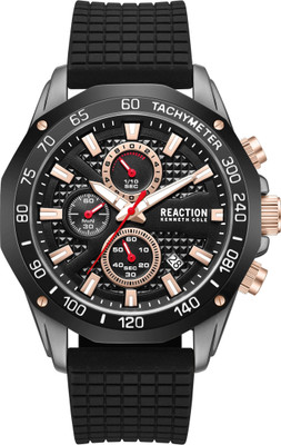 Kenneth Cole Reaction New Collection 3 Eyes Date Black Round Dial Analog Watch  - For Men