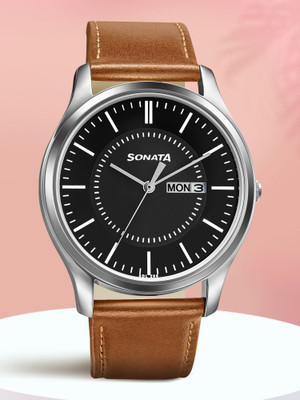 SONATA 77082SL08W Essential Gents collection Analog Watch  - For Men