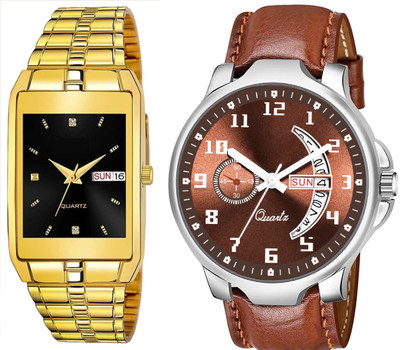 Caihong Golden-Black-BRN-18 Analog Watch  - For Men