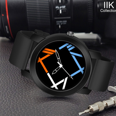 IIK Collection IIK-966MN Watches for Men Round Numerical Dial with Adjustable Flexible Silicon Strap Analog Watch  - For Men