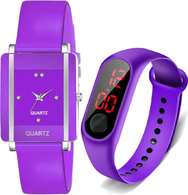 Rozti Rozti PU Belt & Square Watch For Women Analog-Digital Watch  - For Girls