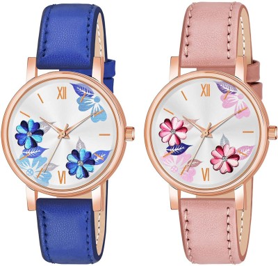 PV CREATION Analogue Flowered Dial Unique Designer Leather Strap Women's & Girl's Watch Analog Watch  - For Women