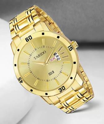 TARIDO 1236 GOLDEN WATCH Original Gold Plated Day Date Watch
