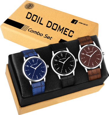 Doil Domec 222324 Slim Lather Strap Analog Watch  - For Men