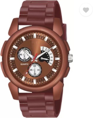 Miss Perfect Men New Style Brown Case AeviyoBrown Dial Brown NEW PU Strap Analog Watch  - For Men