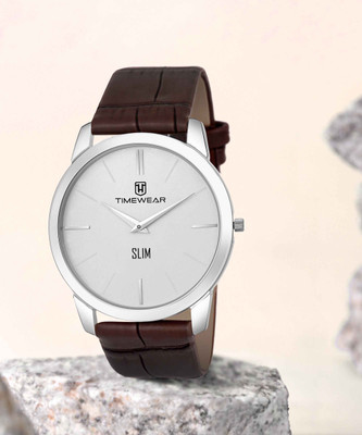 TIMEWEAR 192WDTG TIMEWEAR Slim Series Two Hands Brown Leather Strap Analog Watch  - For Men