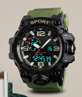 Harbor This green PU strap watch is boys’ top pick for outdoor fun Analog-Digital Watch  - For Boys