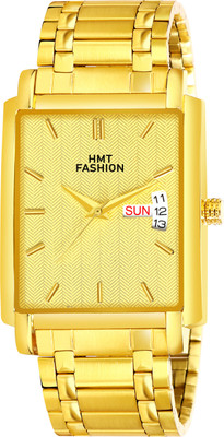 Hmt Fashion Rectangle Dial Date Display Watch For Men Party-Wear Analog Watch  - For Men