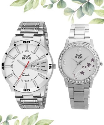 AXE Style C007 StainlessSteel Wrist Chain Watch & Silver Branded Hands 2 Watch For Girls & Boys Analog Watch  - For Men & Women