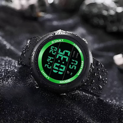 BRATON AD-GREEN- Sporty Look, Alarm, Black Strap, Multi Function Premium Watch Digital Watch Digital Watch  - For Boys & Girls