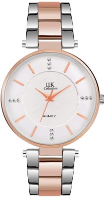 IIK Collection Watches for Women White Dial & Silver Rose Gold Strap Analog Watch  - For Women