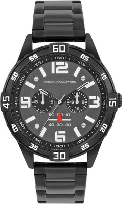 French Connection FCC04BBM Grey Comet Brush Dial | Men's Black Analog Watch Analog Watch  - For Men