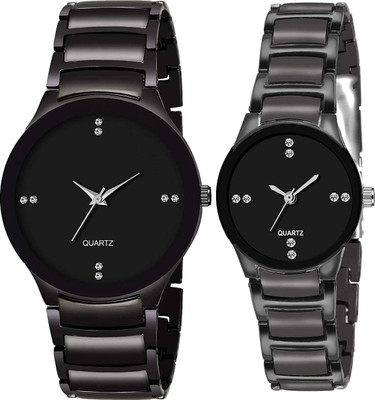 SHURAI Black_couple_watch 1 couple Watch New Men Watch Luxury Stylish Watches For Men Black Analog Watch  - For Couple