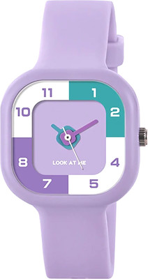 Time Up Square Pattern Dial Analog Colorful Dial Just Launched Square Shape Water-Proof 4-12 Years Kids Analog Watch  - For Boys & Girls