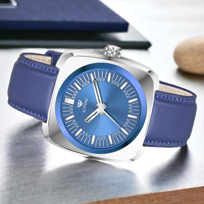 LORENZ MK-4015R Lorenz Fashion Stainless Steel Case | Superior Blue Square Dial Analog Watch  - For Men