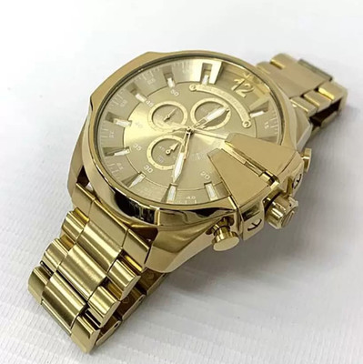Om Collection Diesel Big Dial Golden Analog Watch  - For Men