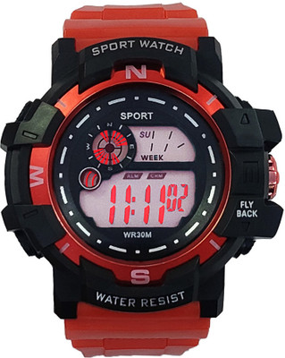 Trex 3007 Day And Date Display LED Light Water Proof Shock Resistance Digital Watch  - For Boys