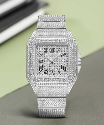 TechBone Diamond Silver premium luxury Analog Watch for men Eco-friendly Analog Watch  - For Men